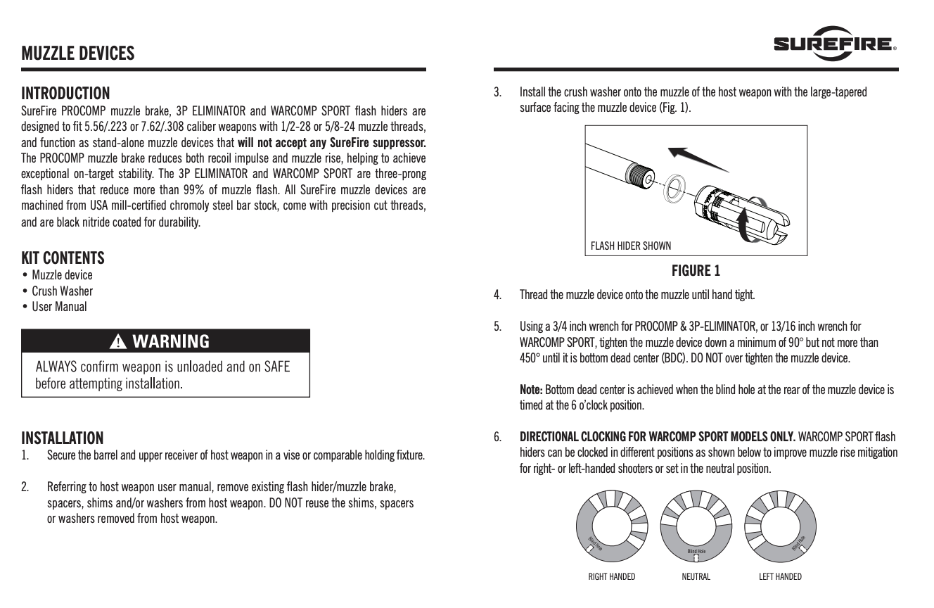 SureFire - 3P Eliminator, Various Calibers and Thread Patterns