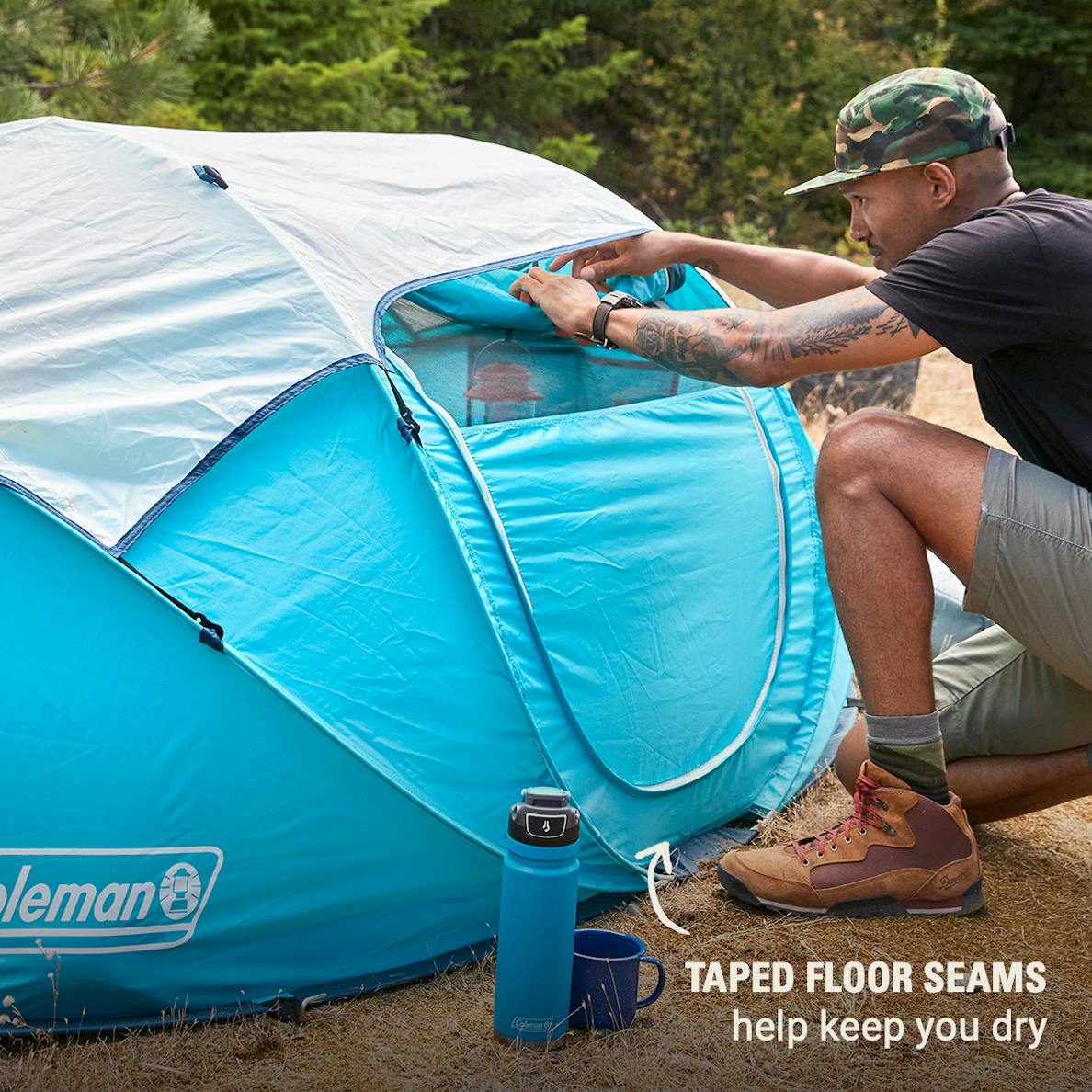Coleman - 2-Person Camp Burst Pop-Up Tent with Rainfly