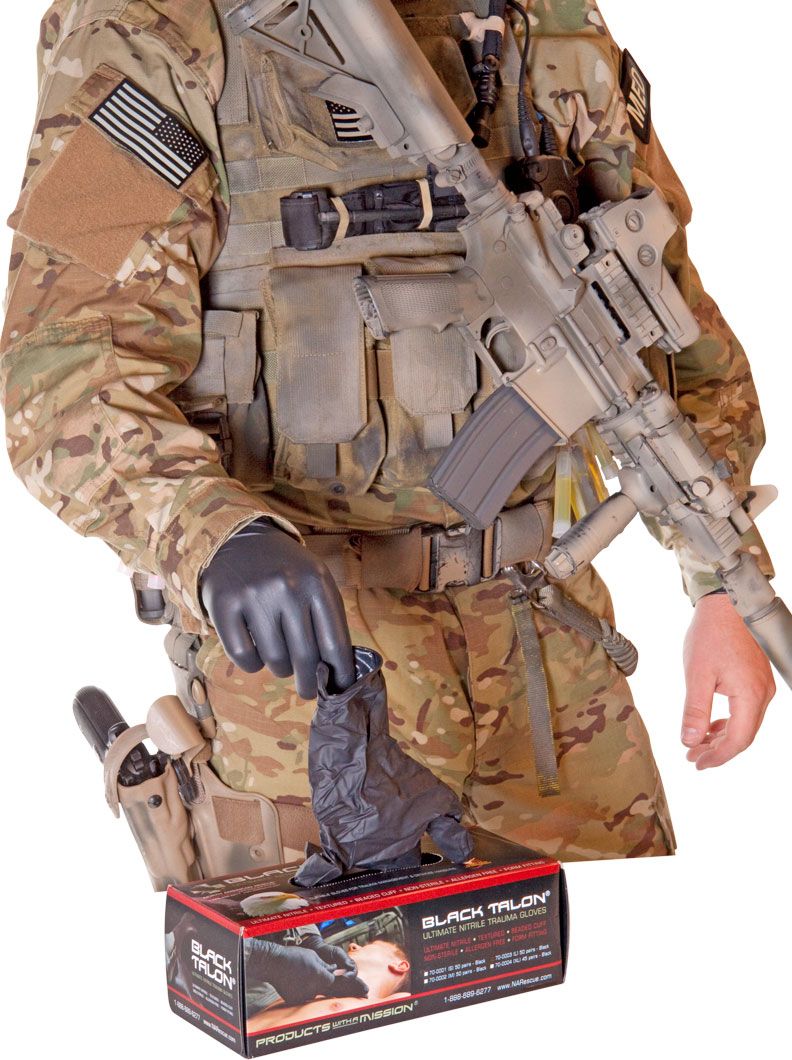 North American Rescue - Black Talon Gloves, 50 Pair, Medium Size